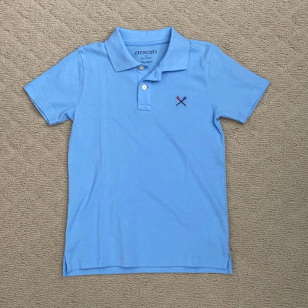 Crewcuts boys light blue cotton polo size small